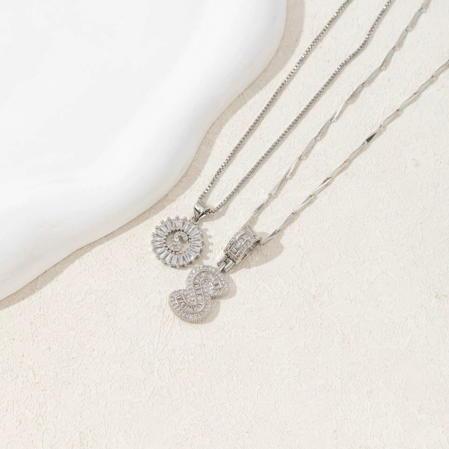 BUY 1 GET 1 FREE(2 Pack)--Diamond Letter Initial Necklaces--50% OFF until 23:59!