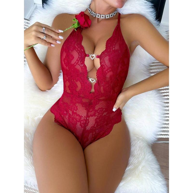 Classic Sexy Women's Sexy Lace Crotchless Lingerie Bridallingerie Fabric Womenswear Bra Panty