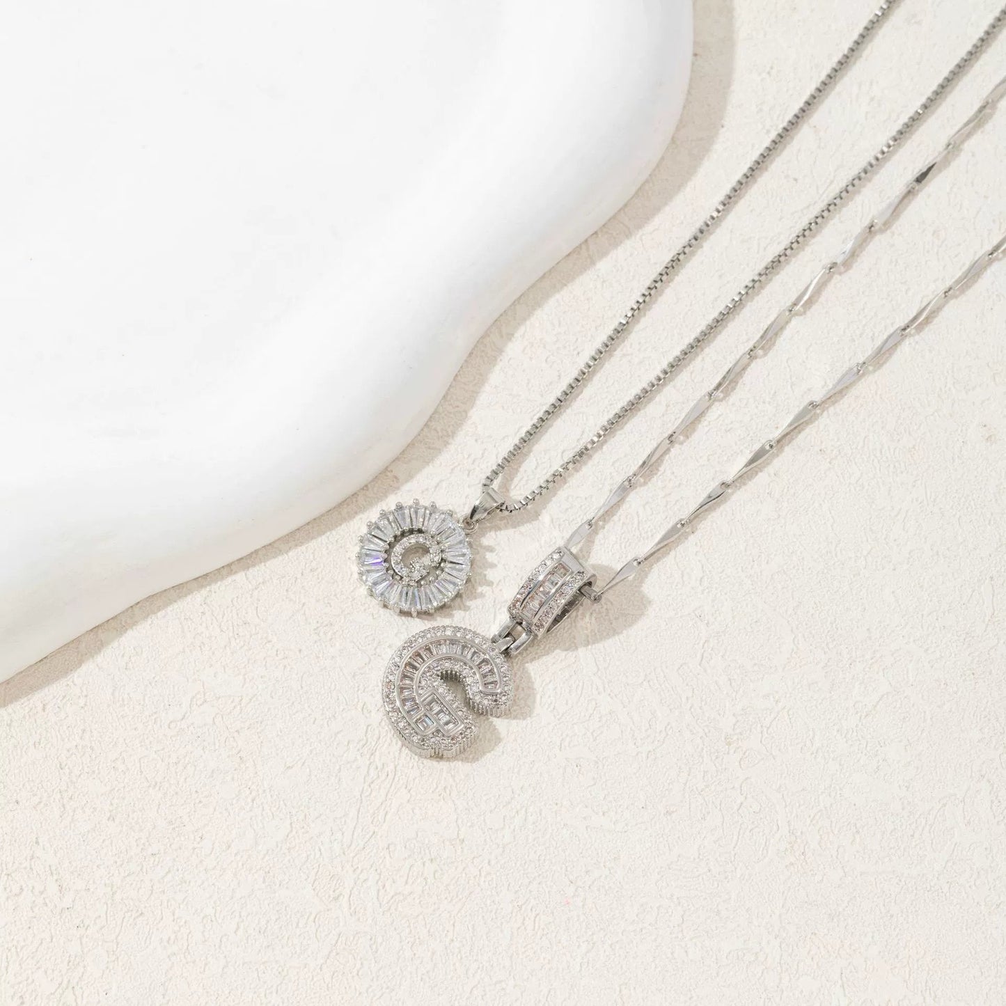 BUY 1 GET 1 FREE(2 Pack)--Diamond Letter Initial Necklaces--50% OFF until 23:59!