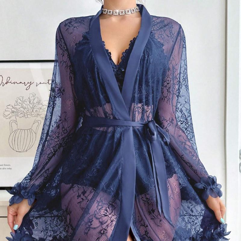 Silky Spell Women's Burgundy contrast night gown romantic neck teddy bodysuit one-piece woman Romantic Dress second vibes thong sexy sleepwear lacey elegant nightwear Vintage Preppy Plaid Crop Top acrylic blend Floral Lace Push-Up Lingerie Set