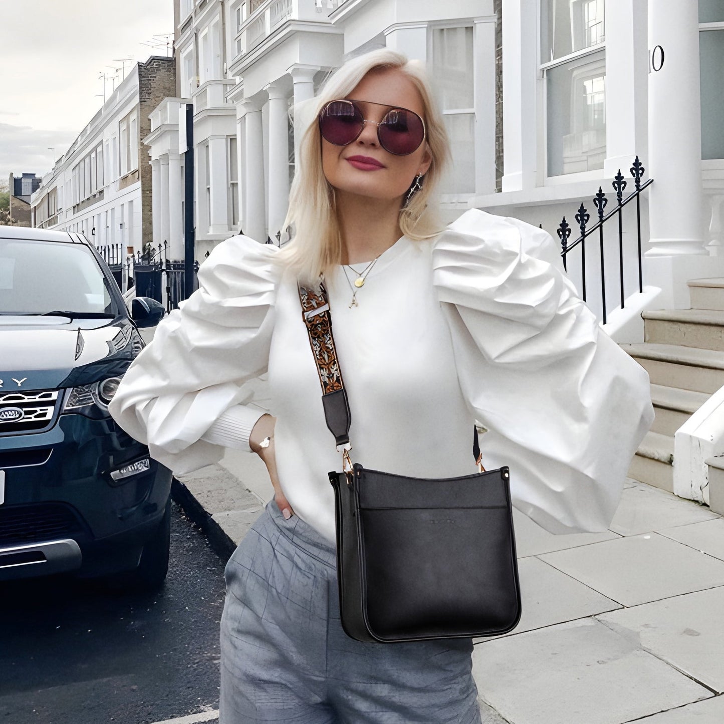 đŸ”¥Discount 70%  Lotty Floral Embroidered Leather Tote with Shoulder Strap