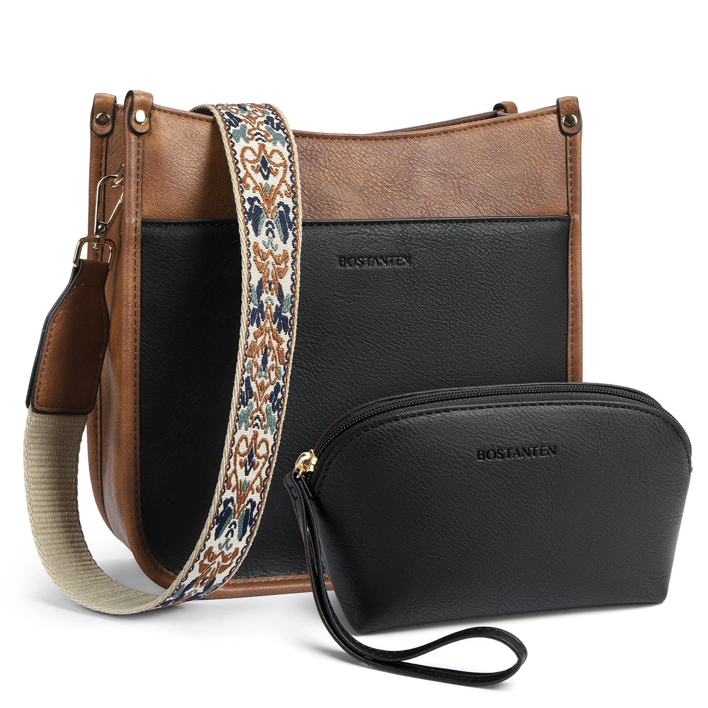 đŸ”¥Discount 70%  Lotty Floral Embroidered Leather Tote with Shoulder Strap