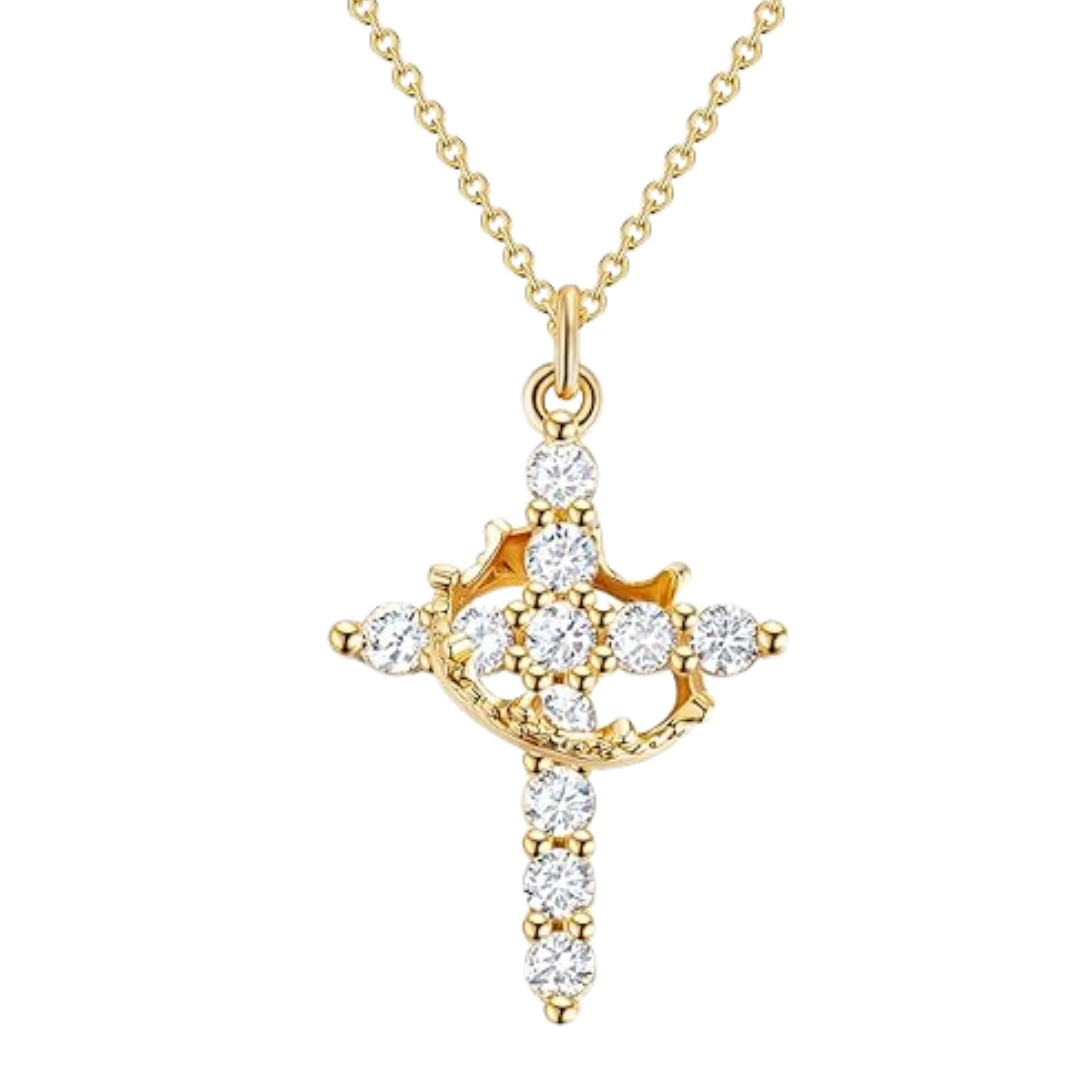 š„Last Day Discount 70%--Cross & Crown Necklace