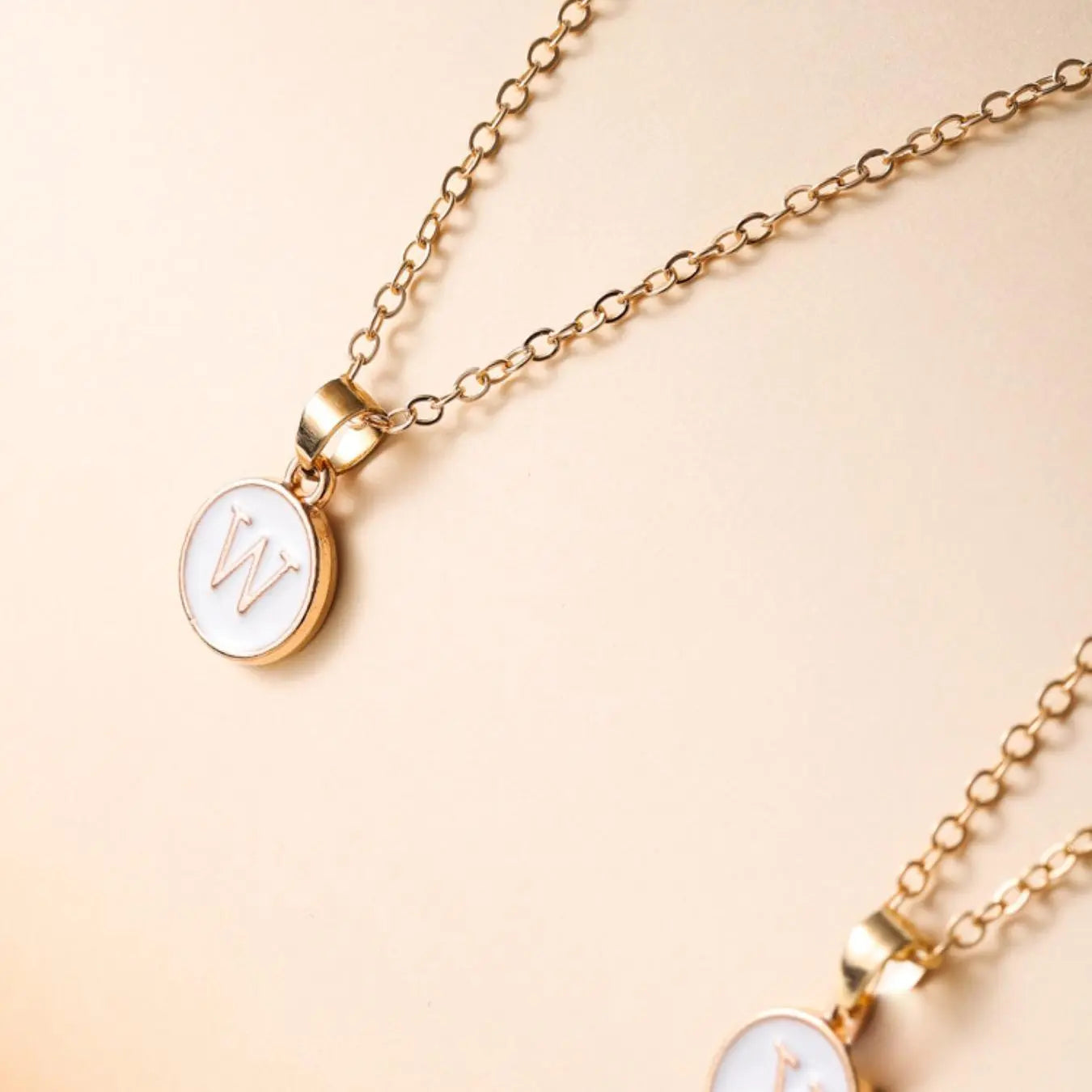 Letter Round Charm Necklace As Gift