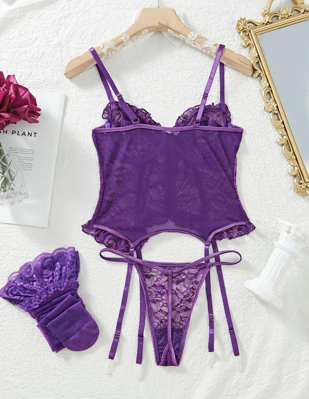 ugreat Women's One Piece Fishnet Lingerie Bodysuit Cutout Mesh Bodystocking Sexy Tights Nightwear Jumpsuit Underwear