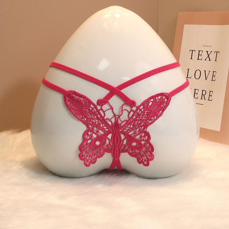 Hollow Underwear Female Butterfly Element Date Lace Open T-Back