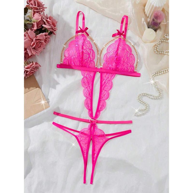 Classic Sexy Women's Lace Bodysuit for Lingerie Set Basic Minimalist Wireless Teddies