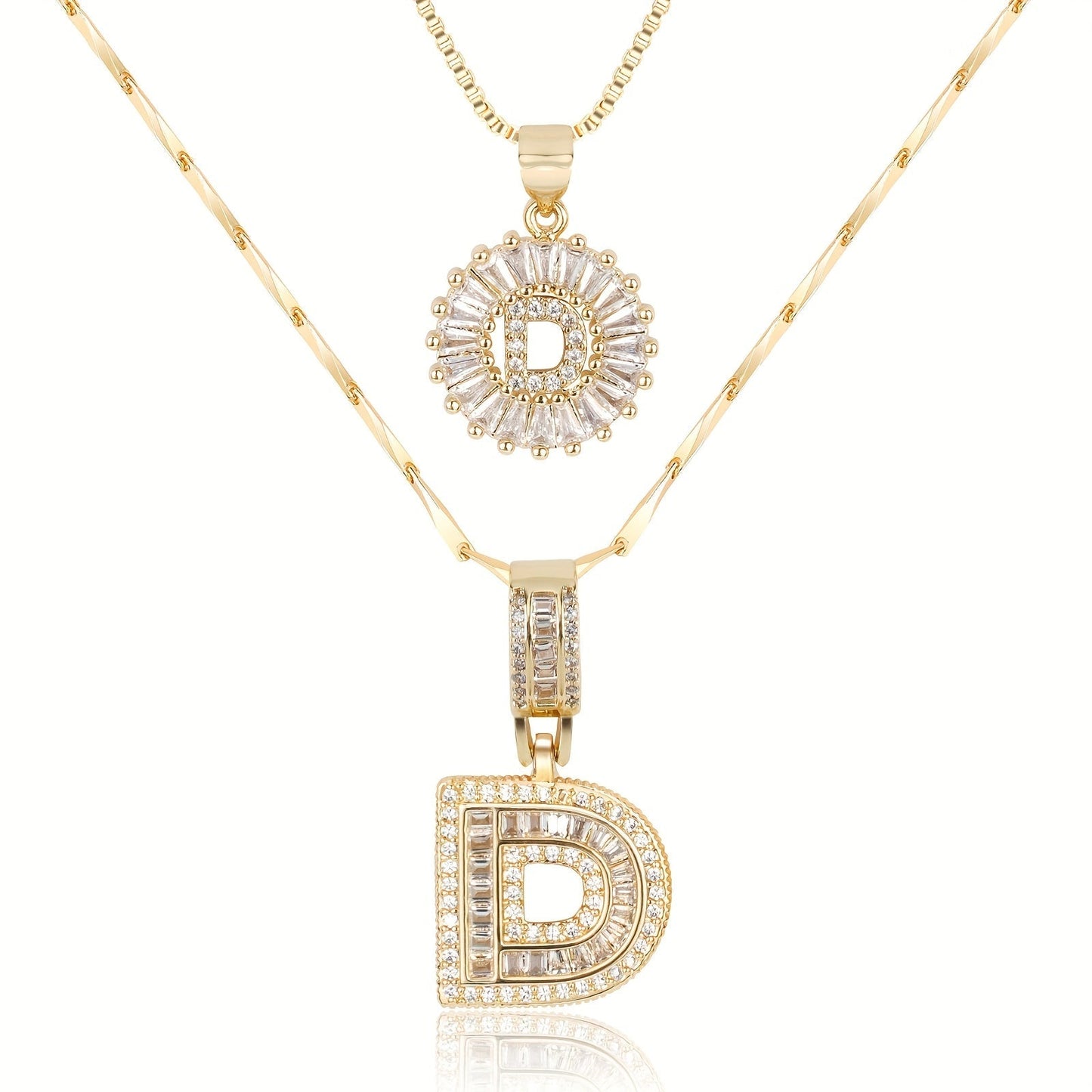 BUY 1 GET 1 FREE(2 Pack)--Diamond Letter Initial Necklaces--50% OFF until 23:59!