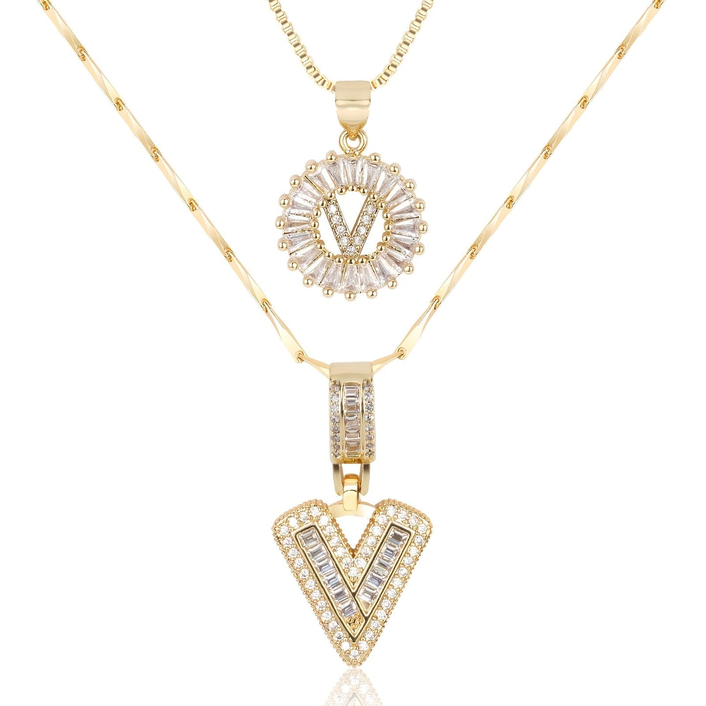 BUY 1 GET 1 FREE(2 Pack)--Diamond Letter Initial Necklaces--50% OFF until 23:59!