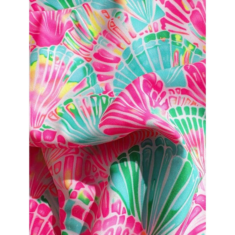 Swim Summer 2 Pieces Outfits For Women - Spaghetti Strap Random Print Top And High Cut Swim Bottoms, Beach Holiday Bikini Set