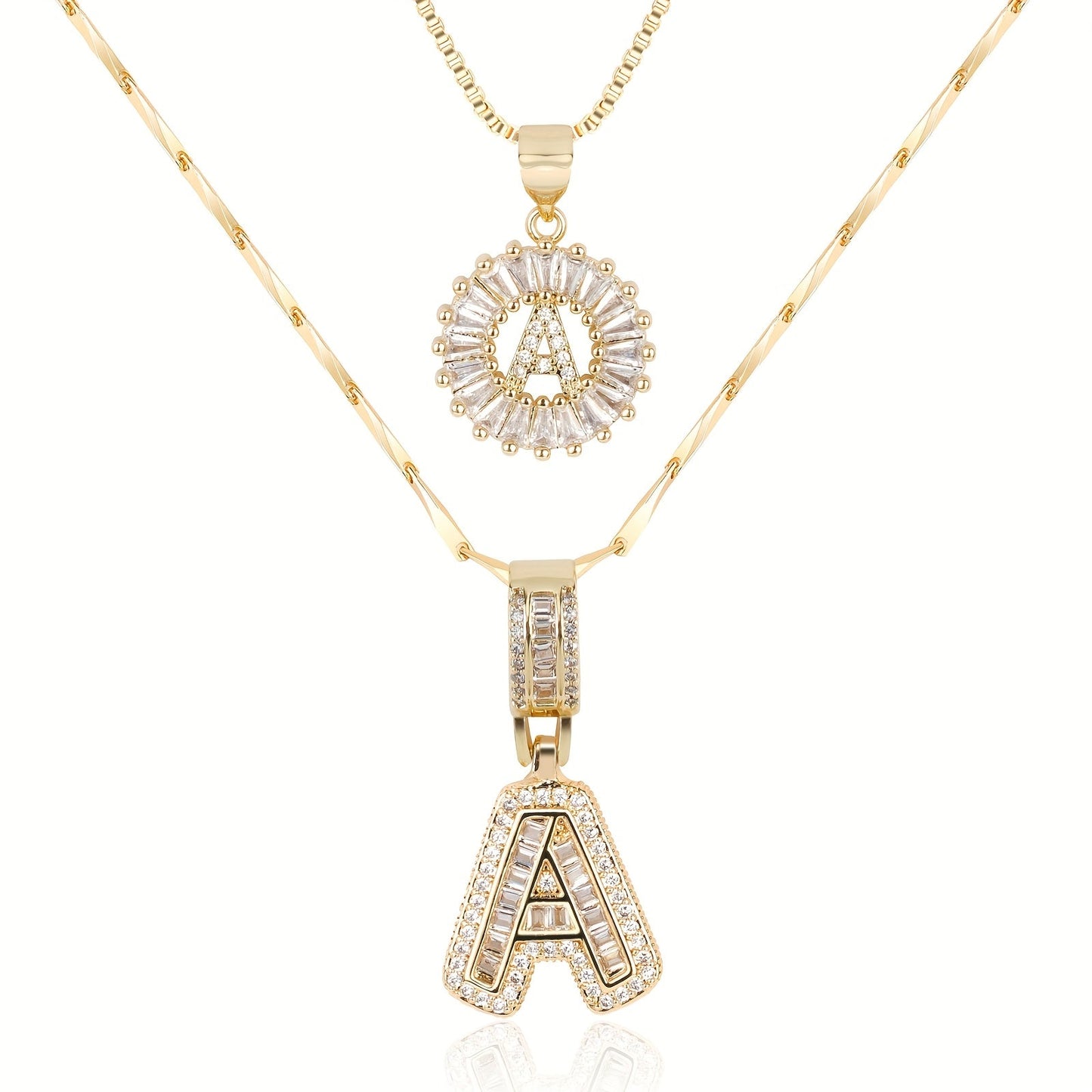 BUY 1 GET 1 FREE(2 Pack)--Diamond Letter Initial Necklaces--50% OFF until 23:59!
