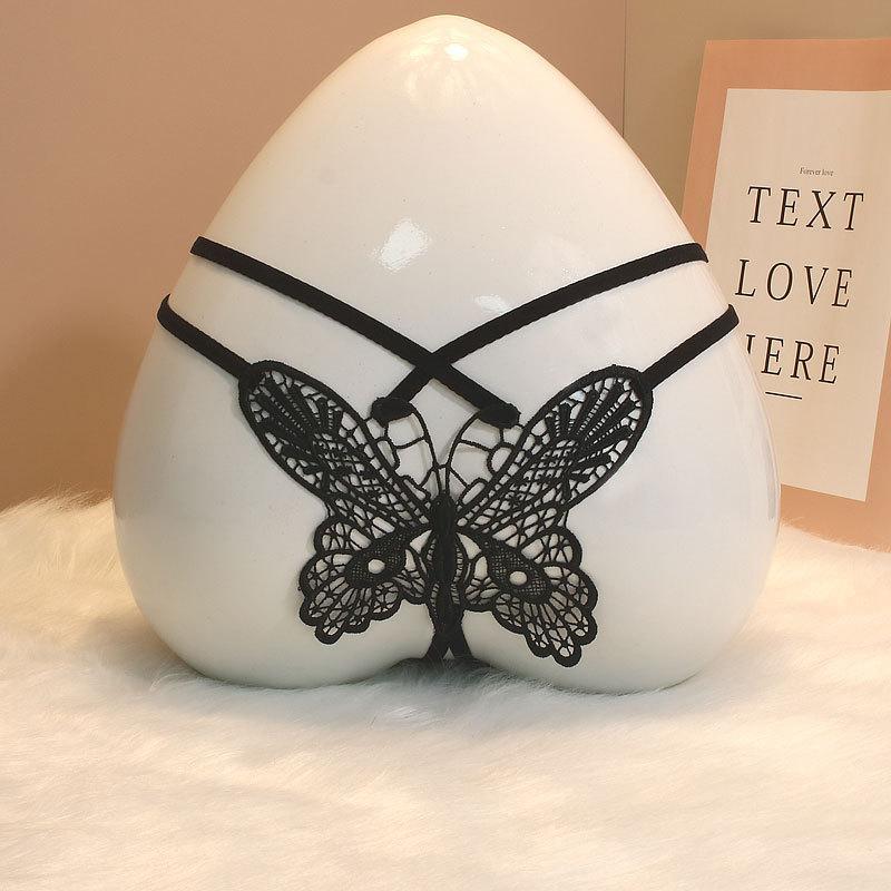 Hollow Underwear Female Butterfly Element Date Lace Open T-Back