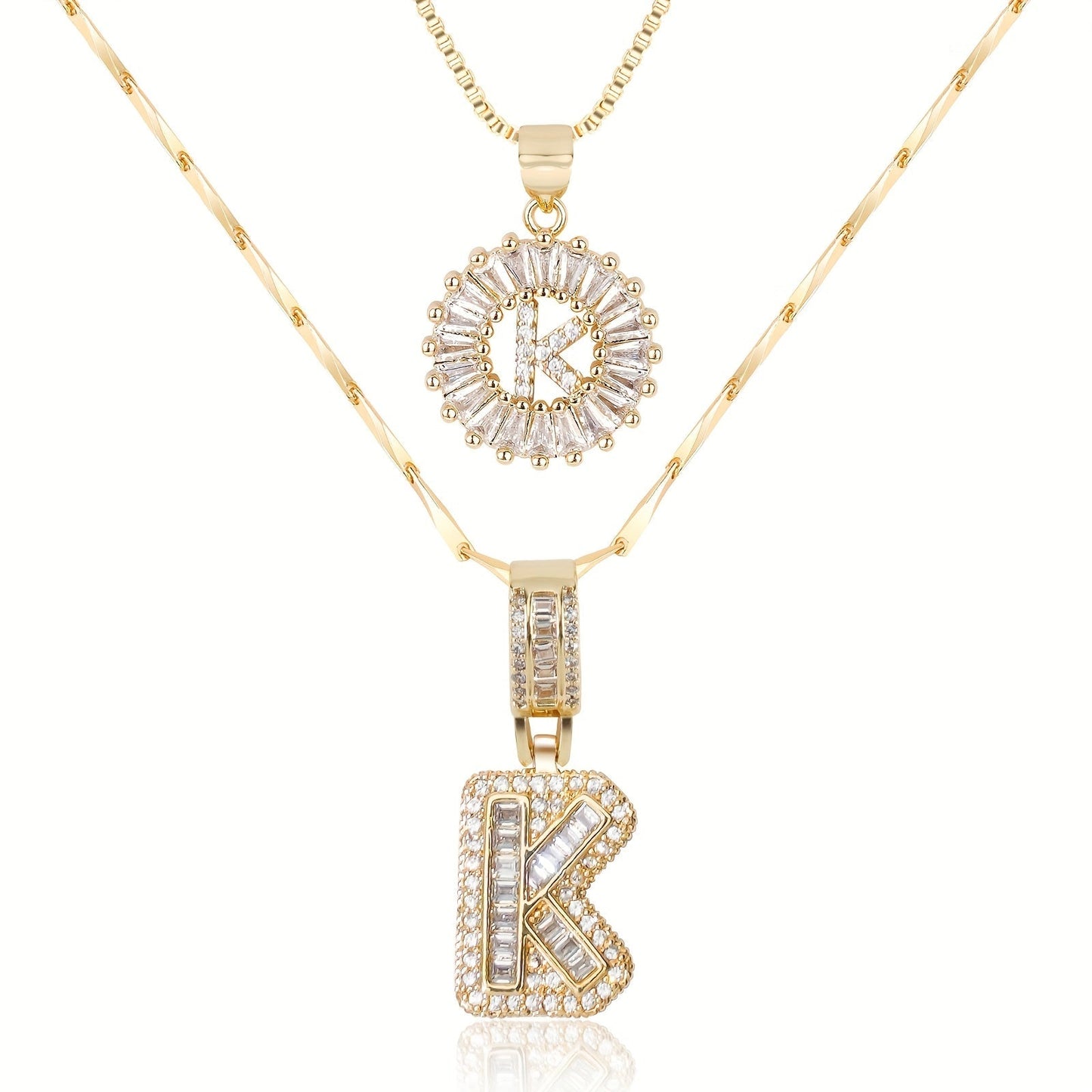 BUY 1 GET 1 FREE(2 Pack)--Diamond Letter Initial Necklaces--50% OFF until 23:59!