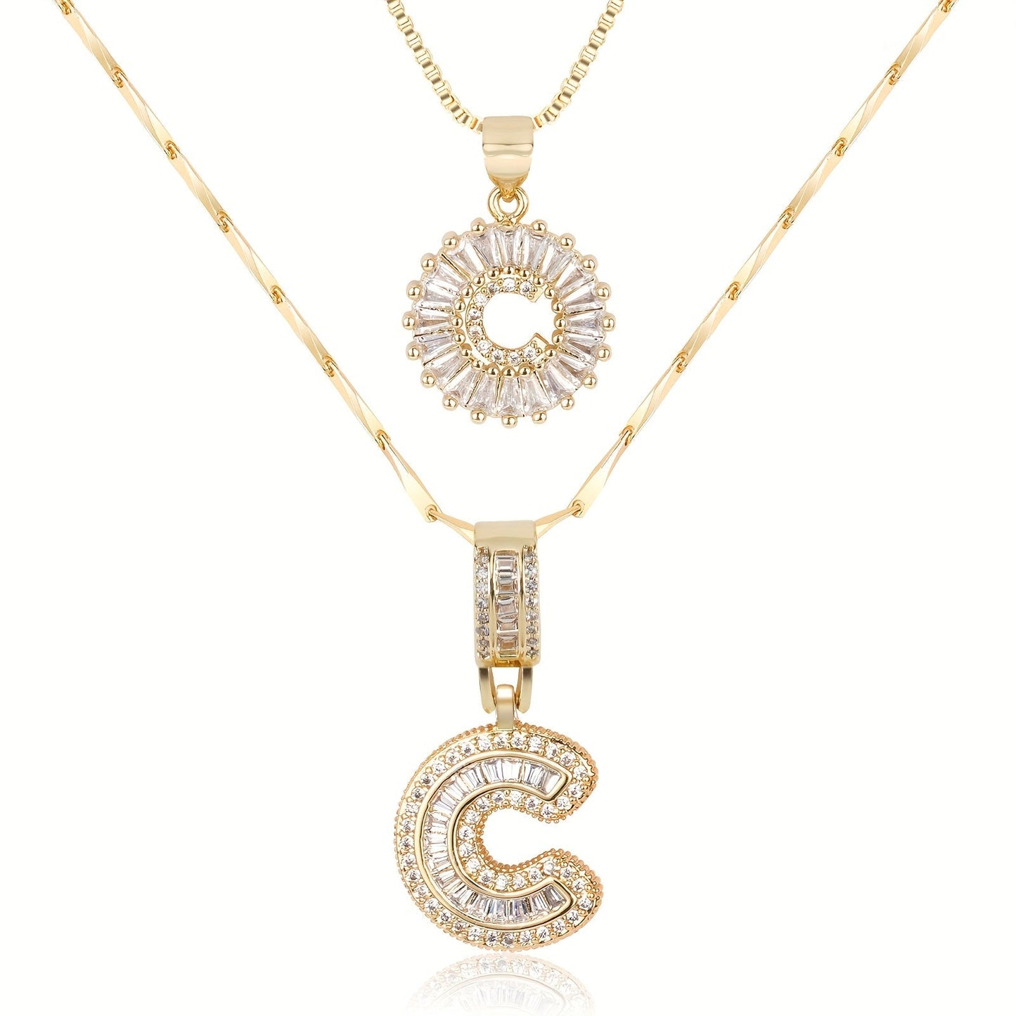 BUY 1 GET 1 FREE(2 Pack)--Diamond Letter Initial Necklaces--50% OFF until 23:59!