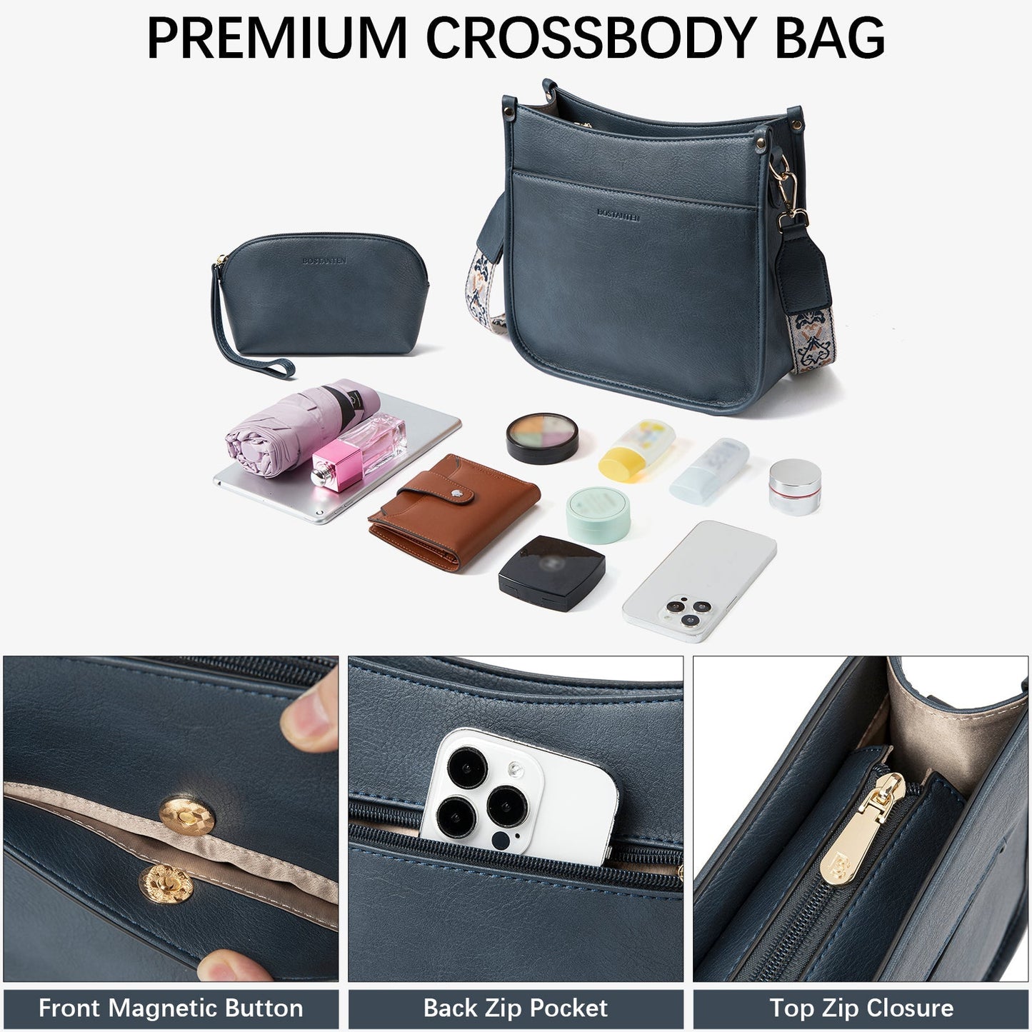 đŸ”¥Discount 70%  Lotty Floral Embroidered Leather Tote with Shoulder Strap