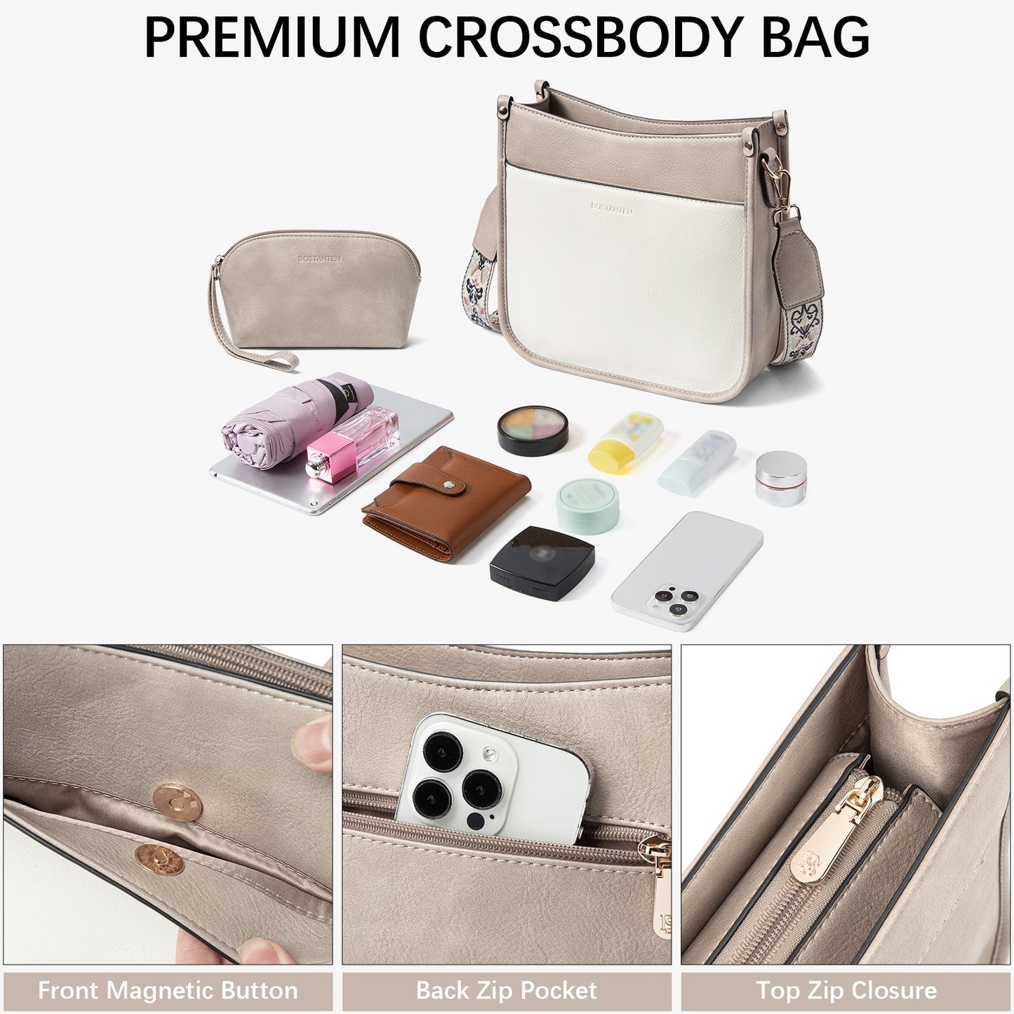 đŸ”¥Discount 70%  Lotty Floral Embroidered Leather Tote with Shoulder Strap