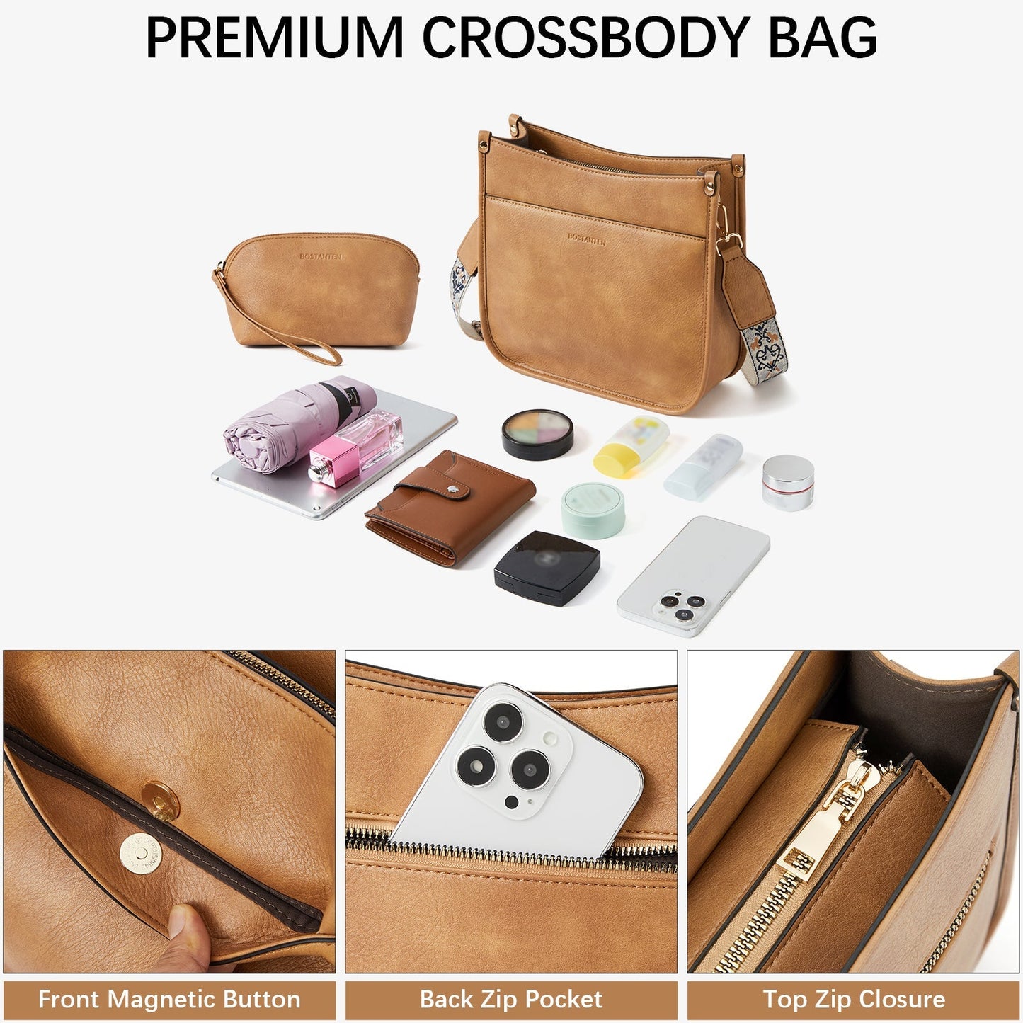 đŸ”¥Discount 70%  Lotty Floral Embroidered Leather Tote with Shoulder Strap