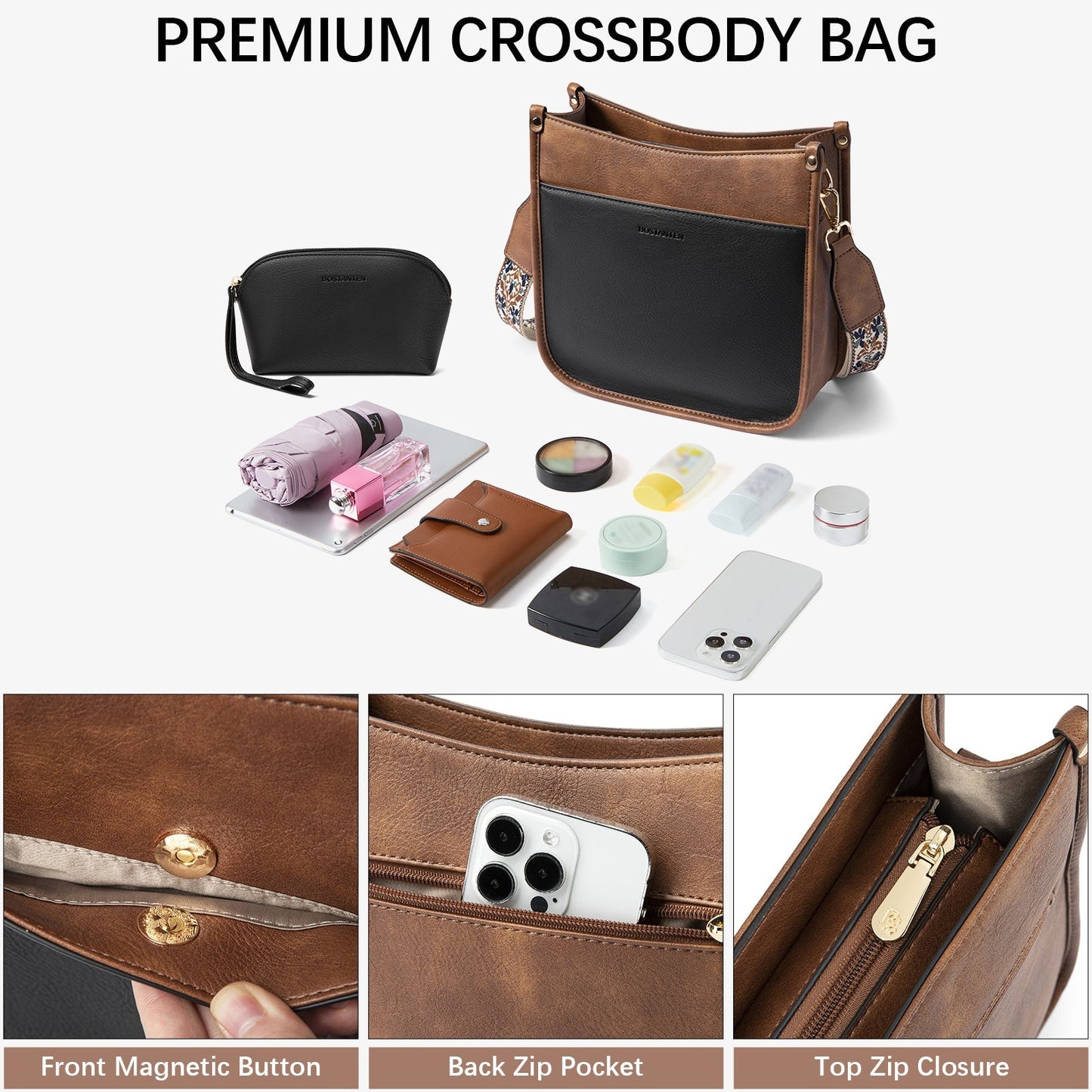 đŸ”¥Discount 70%  Lotty Floral Embroidered Leather Tote with Shoulder Strap