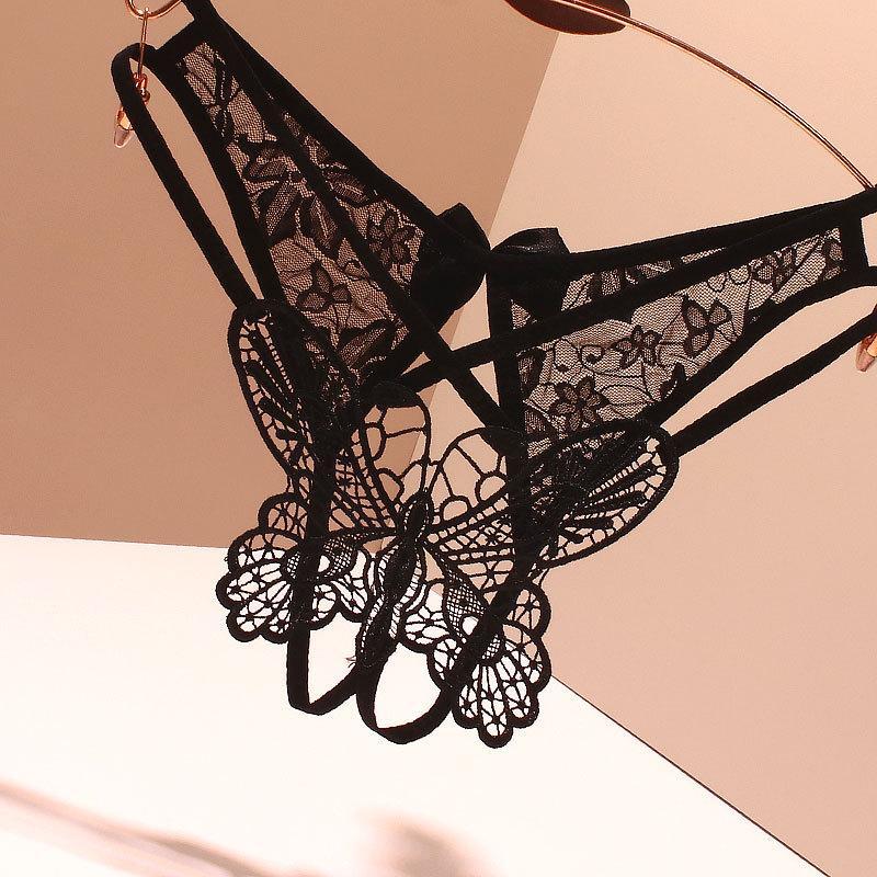 Hollow Underwear Female Butterfly Element Date Lace Open T-Back