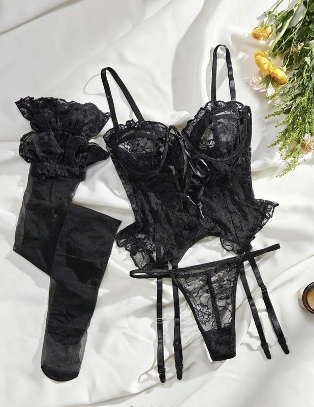 ugreat Women's One Piece Fishnet Lingerie Bodysuit Cutout Mesh Bodystocking Sexy Tights Nightwear Jumpsuit Underwear