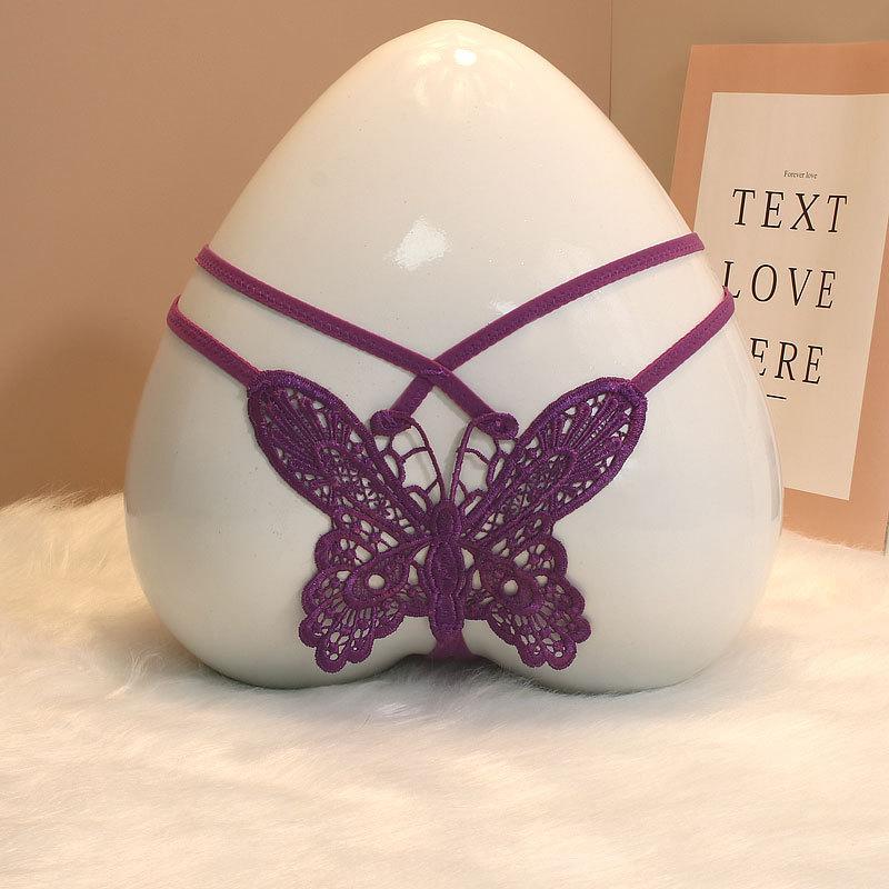 Hollow Underwear Female Butterfly Element Date Lace Open T-Back