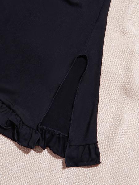 Plus Size Women's V Neck Cami Nightgown, Modal Fabric Comfortable Sleepwear, Chic Skin-Friendly Loungewear for Relaxation