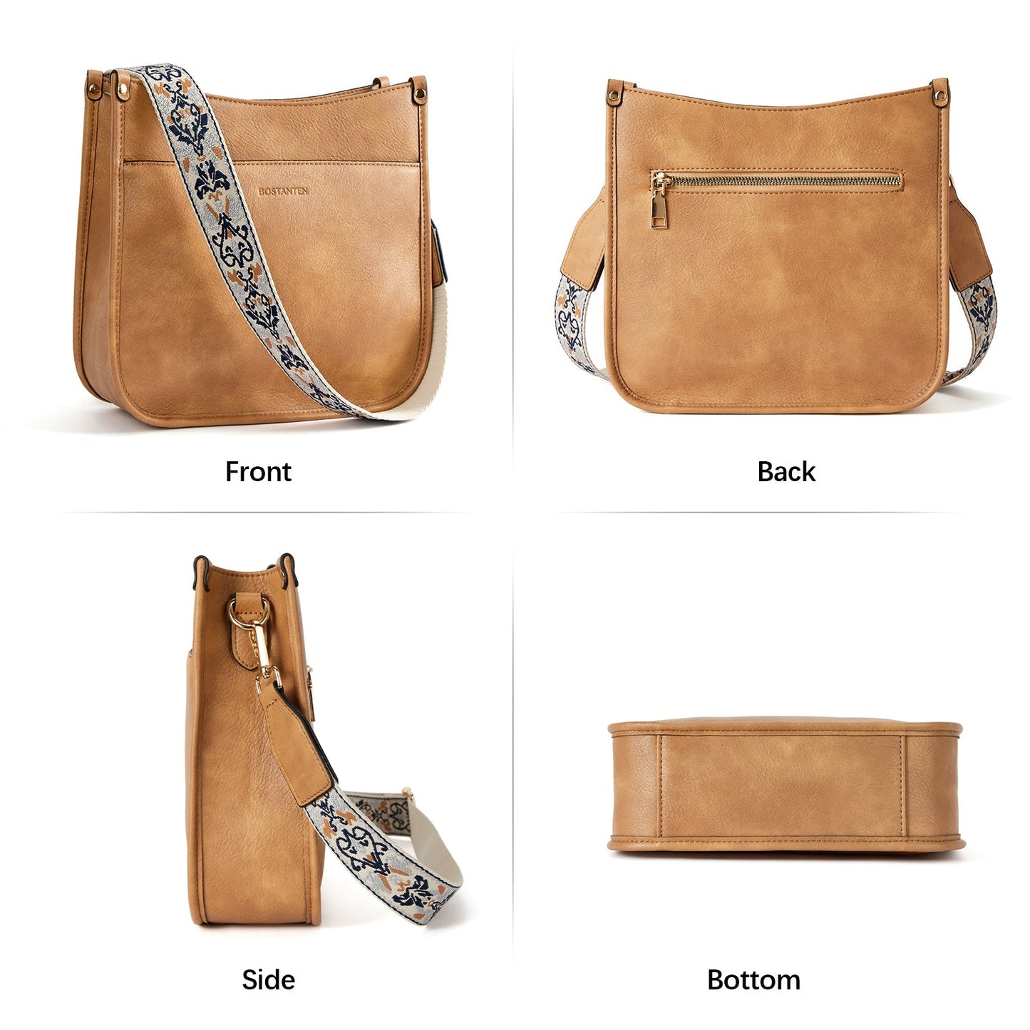 đŸ”¥Discount 70%  Lotty Floral Embroidered Leather Tote with Shoulder Strap