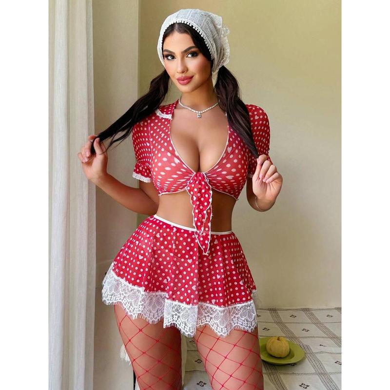 2pcs Sexy Lace Splicing Mesh Bra And Garter Set Womenswear Piece Polyester Fabric