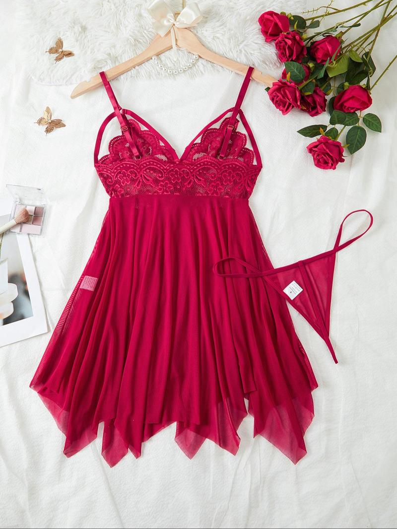 Women's Solid   Cami Nightdress & Panty Two-piece Set, Breathable Comfortable Nightgown & Panty Set, Women's Sleepwear for Summer