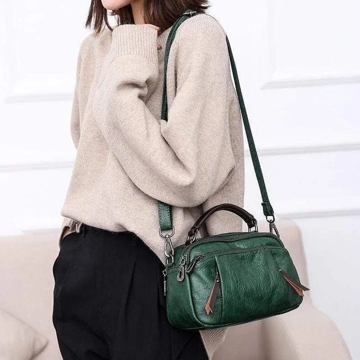 MULTI POCKETS SOFT LEATHER BAG