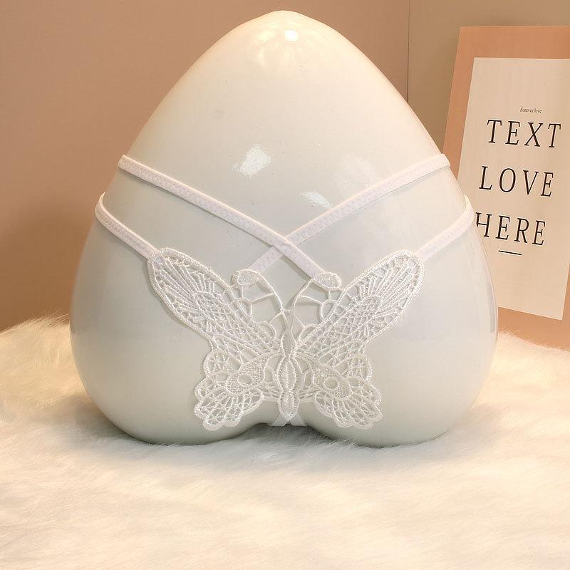 Hollow Underwear Female Butterfly Element Date Lace Open T-Back