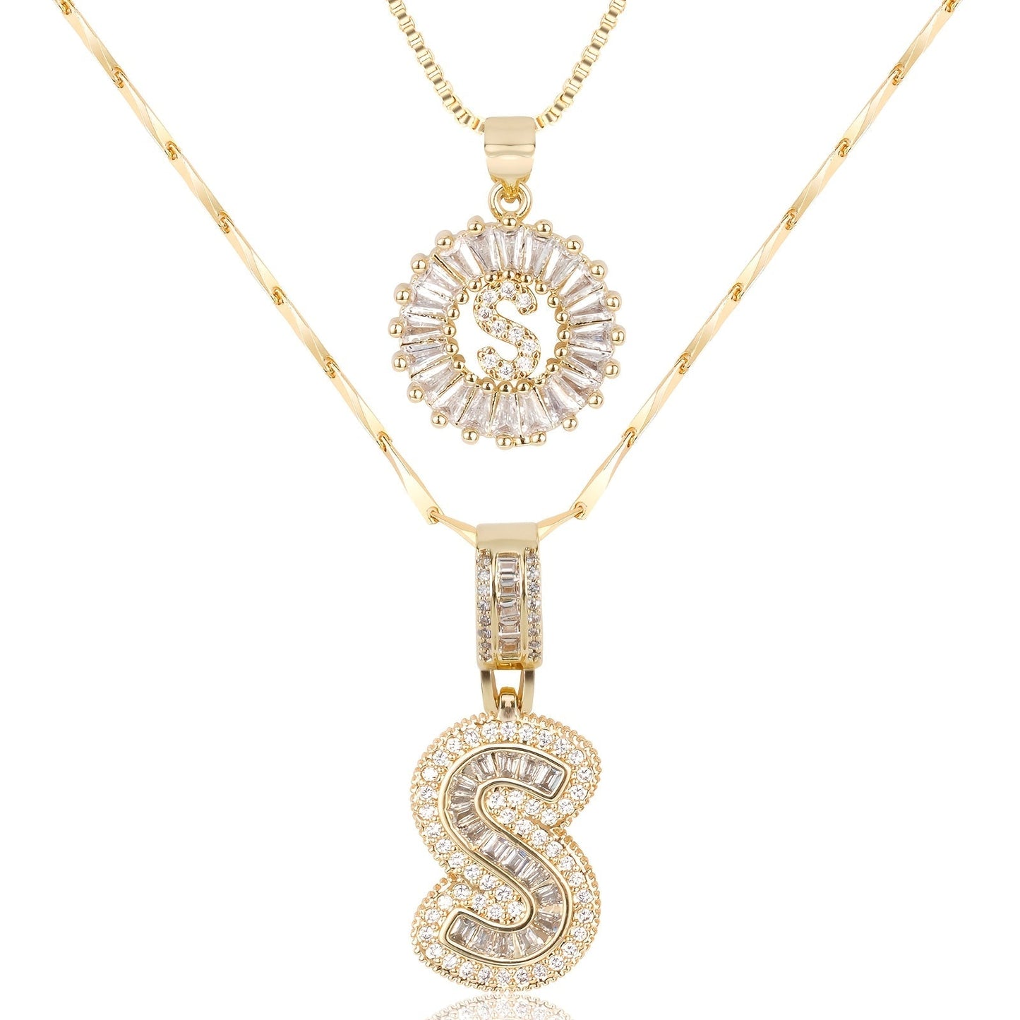BUY 1 GET 1 FREE(2 Pack)--Diamond Letter Initial Necklaces--50% OFF until 23:59!