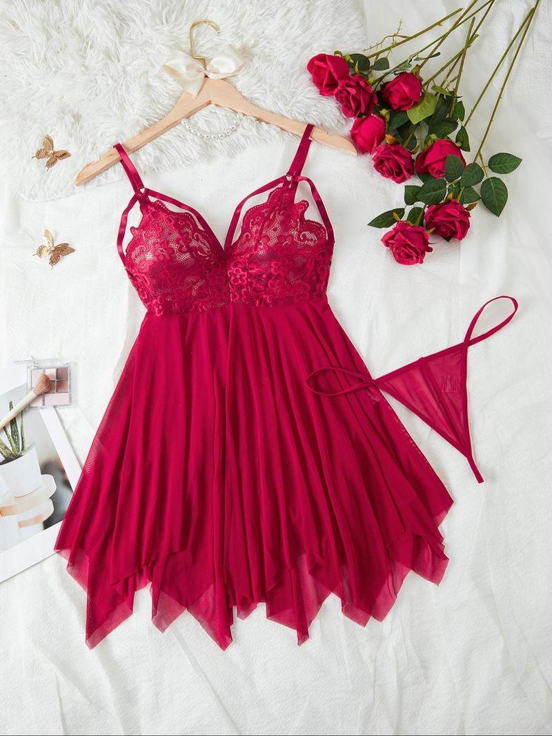 Women's Solid   Cami Nightdress & Panty Two-piece Set, Breathable Comfortable Nightgown & Panty Set, Women's Sleepwear for Summer