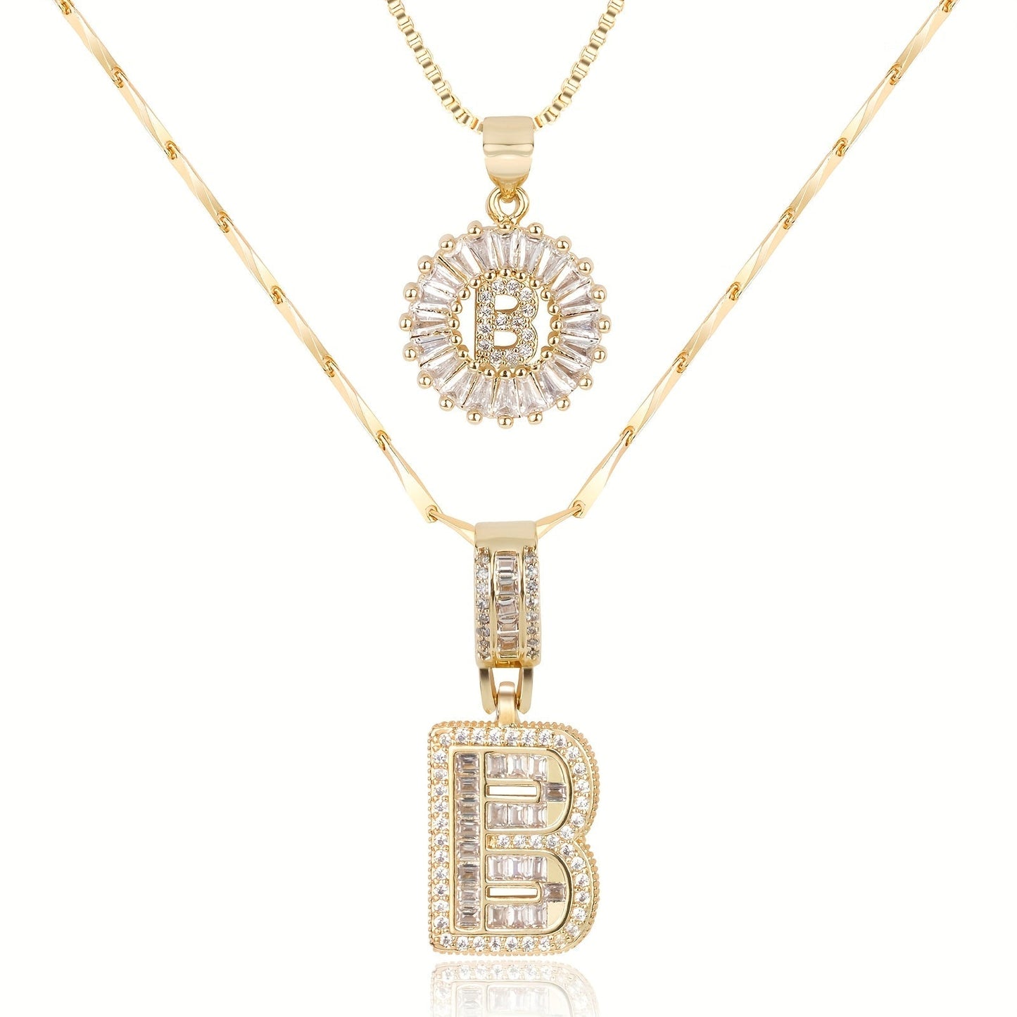 BUY 1 GET 1 FREE(2 Pack)--Diamond Letter Initial Necklaces--50% OFF until 23:59!