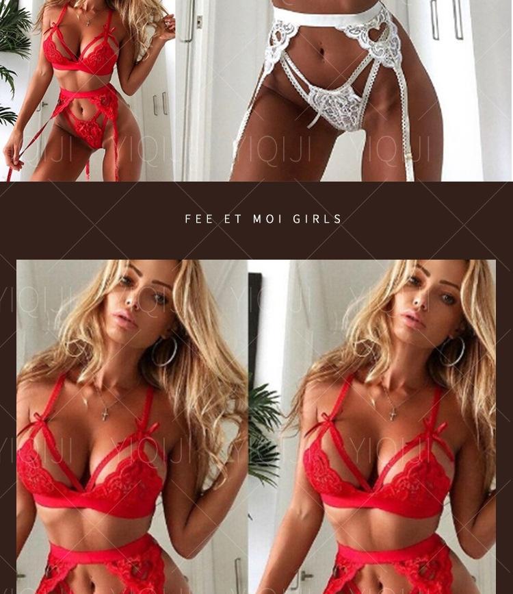 Sexy deep V buttocks exposed peach heart stockings three-piece sexy lingerie Sheer Panty Set Bodystocking