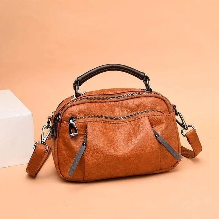 MULTI POCKETS SOFT LEATHER BAG