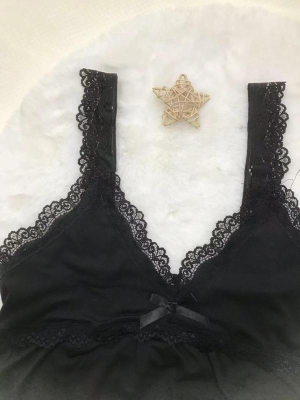 Women's Solid Lace Up Scallop Trim Bow Decor Cami Nightdress, Casual Soft Comfortable V Neck Sleeveless Nightgown for All Seasons, Ladies Sleepwear for Indoor Wear