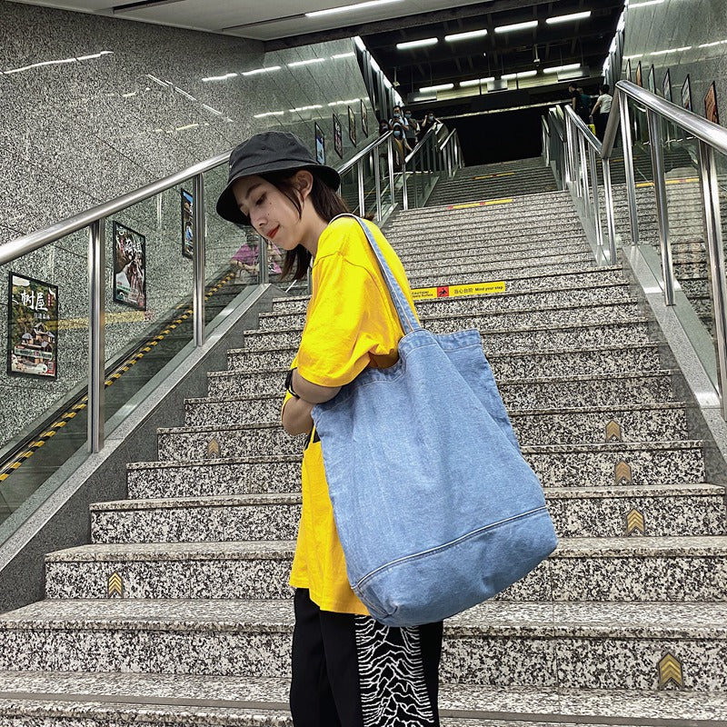 A Second Life in Blue: The Story of Making a Denim Tote Bag