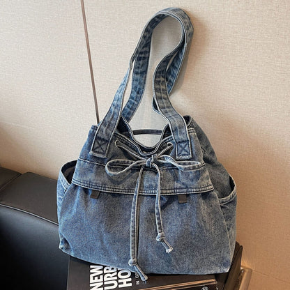 💕😘Denim large capacity tote bag