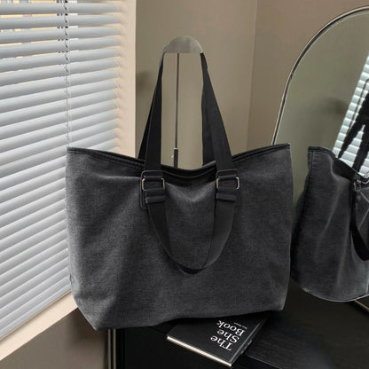 Large capacity denim tote bag  (Hand or Shoulder Carriyng)
