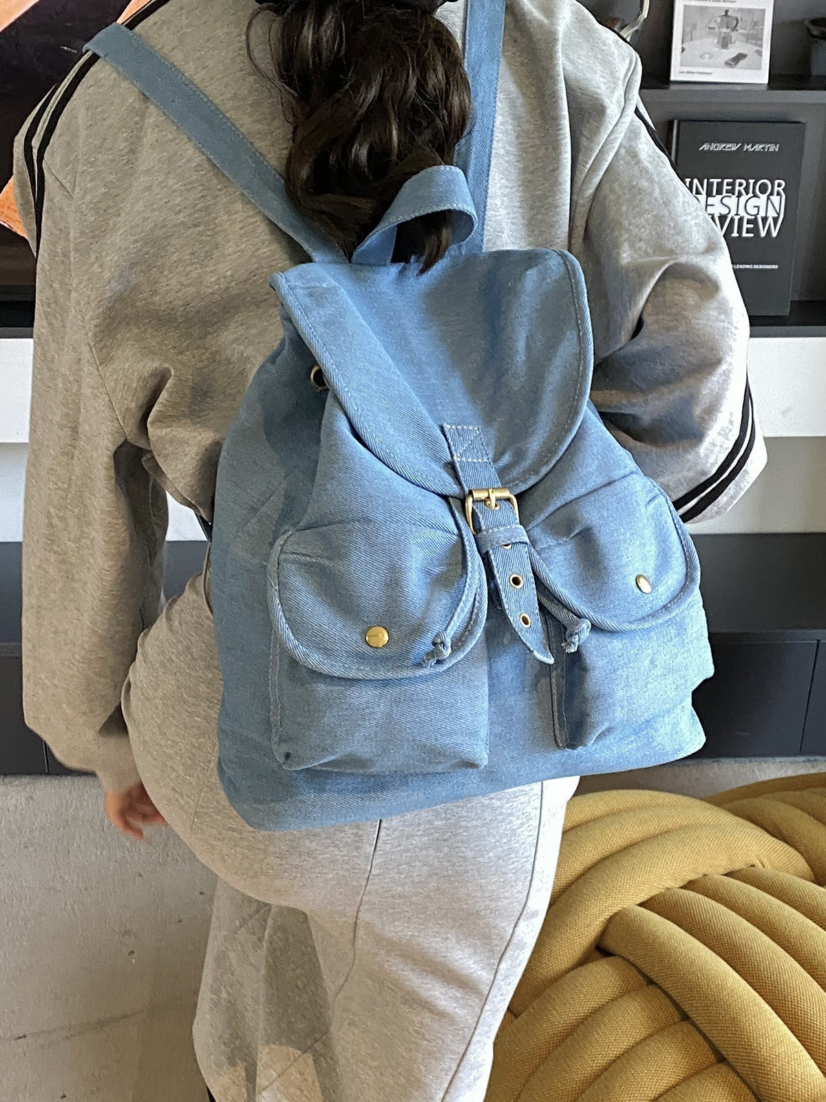 Denim Retro Backpack