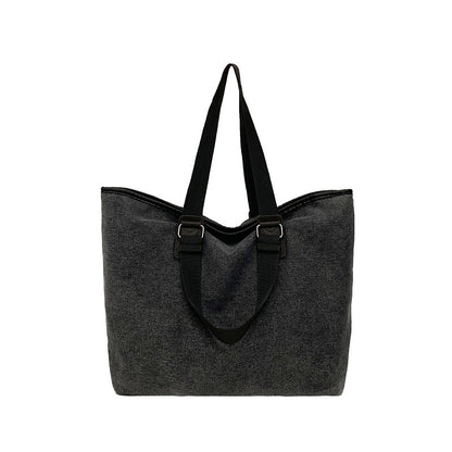 Large capacity denim tote bag  (Hand or Shoulder Carriyng)