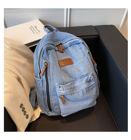 Denim Large Cap Style Backpack