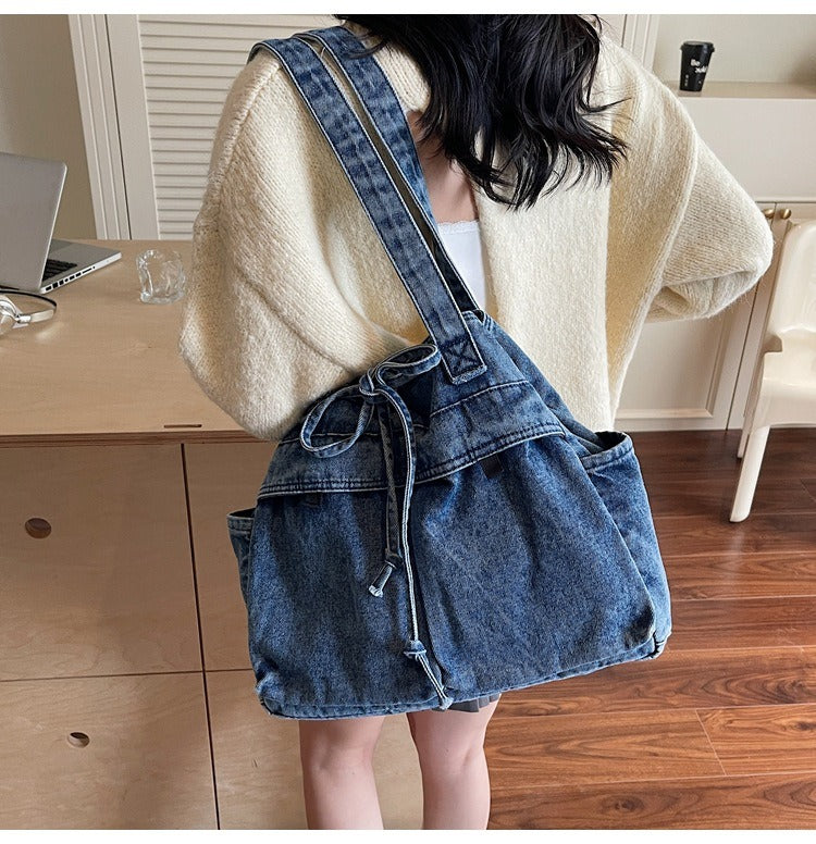 💕😘Denim large capacity tote bag