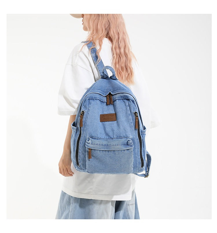 Denim Large Cap Style Backpack