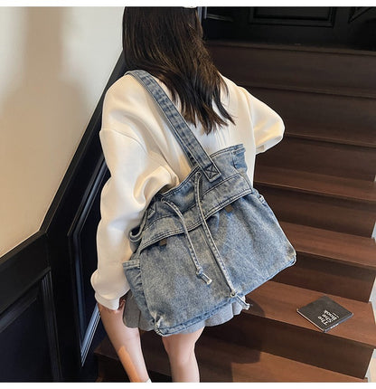 💕😘Denim large capacity tote bag