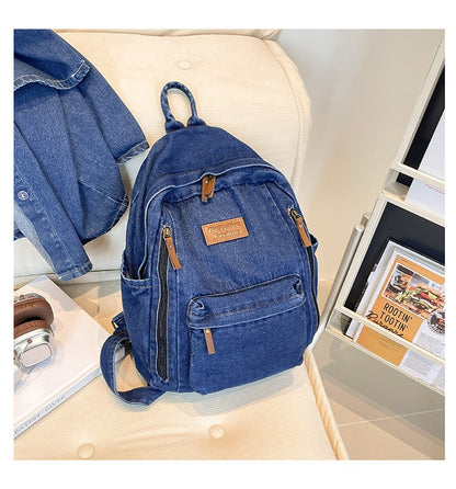 Denim Large Cap Style Backpack