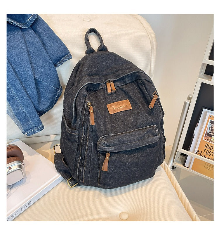 Denim Large Cap Style Backpack