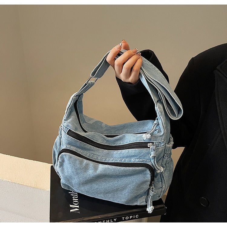 3 Layers Denim multi-pocket casual, lightweight, large capacity Bag