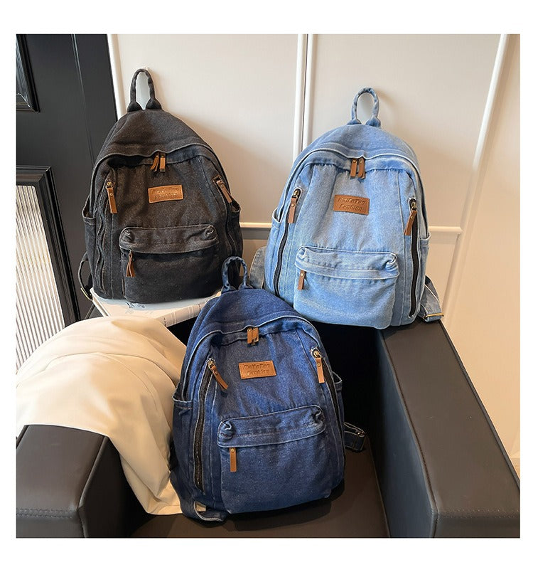 Denim Large Cap Style Backpack